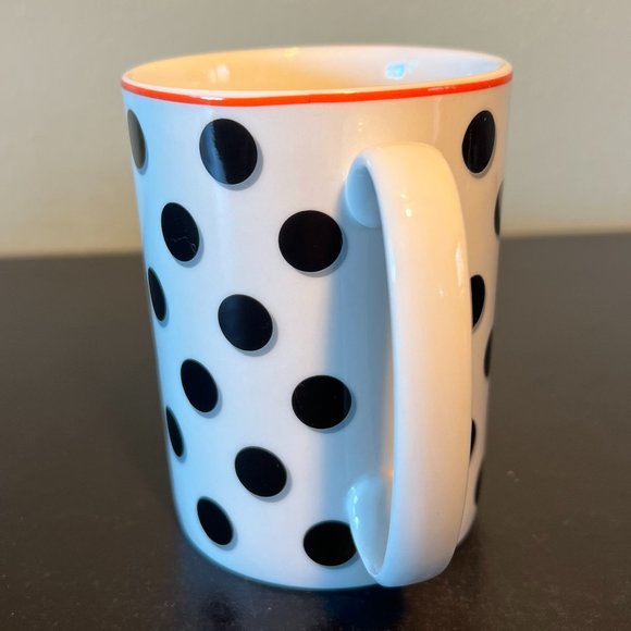 kate spade New York THINGS WE LOVE Black Polka Dot White Porcelain.Mug by Lenox - Picture 2 of 8